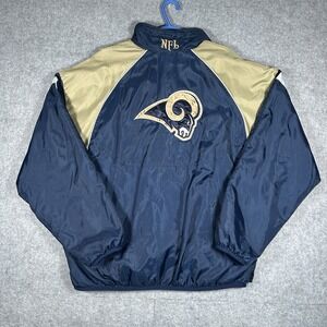 Vintage Saint Louis Rams Jacket Men's Size 2XL XXL NFL Reversible Fleece‎ Lined